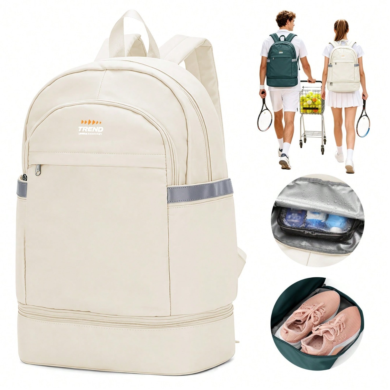 Badminton Bag - Casual Women's Backpack, Minimalist Peak Sports