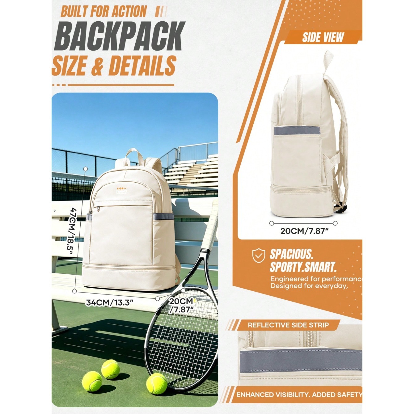 Casual Women's Backpack, Minim - Badminton Bag 评论和价格